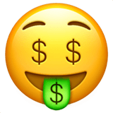 🤑 Gesicht Mit Dollarzeichen Emoji von Apple