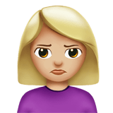 🙎🏼‍♀️ Woman Pouting: Medium-Light Skin Tone, Emoji by Apple