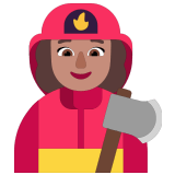 👩🏽‍🚒 Женщина-Пожарный: Средний Тон Кожи, смайлик от Microsoft