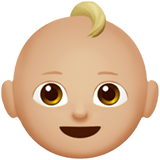 👶🏼 Baby: Mittelhelle Hautfarbe Emoji von Apple