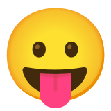 😛 Gesicht Mit Herausgestreckter Zunge Emoji von Google