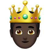 🤴🏿 Prince: Dark Skin Tone, Emoji by Apple