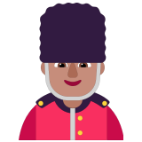 💂🏽‍♂️ Garde Homme : Peau Légèrement Mate Emoji par Microsoft