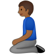 🧎🏾‍♂️ Man Kneeling: Medium-Dark Skin Tone, Emoji by Samsung