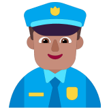 👮🏽‍♂️ Мужчина-Полицейский: Средний Тон Кожи, смайлик от Microsoft