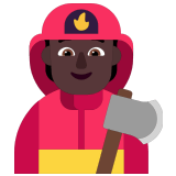 🧑🏿‍🚒 Firefighter: Dark Skin Tone, Emoji by Microsoft