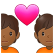 💑🏾 Couple with Heart: Medium-Dark Skin Tone, Emoji by Samsung
