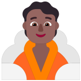 🧖🏾 Person in Dampfsauna: Mitteldunkle Hautfarbe Emoji von Microsoft