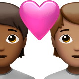 🧑🏾‍❤️‍🧑🏽 Couple with Heart: Person, Person, Medium-Dark Skin Tone, Medium Skin Tone, Emoji by Apple
