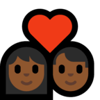 👩🏾‍❤️‍👨🏾 Couple with Heart: Woman, Man, Medium-Dark Skin Tone, Emoji by Microsoft