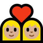 👩🏼‍❤️‍👩🏼 Couple with Heart: Woman, Woman, Medium-Light Skin Tone, Emoji by Microsoft