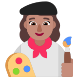 👩🏽‍🎨 Artiste Femme : Peau Légèrement Mate Emoji par Microsoft