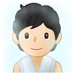 🧖🏻 Person in Steamy Room: Light Skin Tone, Emoji by Samsung