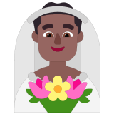 👰🏾‍♂️ Homme Avec Voile : Peau Mate Emoji par Microsoft