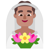 👰🏽‍♂️ Man with Veil: Medium Skin Tone, Emoji by Microsoft
