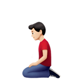 🧎🏻‍♂️ Man Kneeling: Light Skin Tone, Emoji by Apple