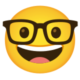 🤓 Strebergesicht Emoji von Google