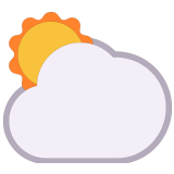 🌥️ Sonne Hinter Großer Wolke Emoji von Microsoft