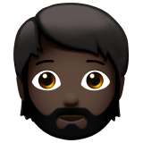 🧔🏿 Person: Dark Skin Tone, Beard, Emoji by Apple