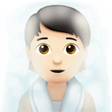🧖🏻 Person in Steamy Room: Light Skin Tone, Emoji by Apple