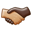 🫱🏼‍🫲🏿 Handshake: Medium-Light Skin Tone, Dark Skin Tone, Emoji by Samsung