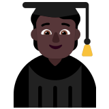 🧑🏿‍🎓 Student: Dark Skin Tone, Emoji by Microsoft