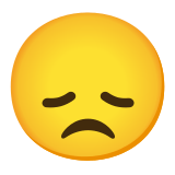 😞 Enttäuschtes Gesicht Emoji von Google