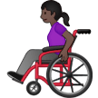 👩🏿‍🦽 Woman in Manual Wheelchair: Dark Skin Tone, Emoji by Samsung