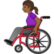 👩🏾‍🦽 Woman in Manual Wheelchair: Medium-Dark Skin Tone, Emoji by Samsung