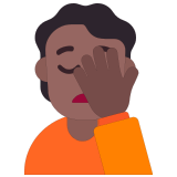 🤦🏾 Personne Avec La Paume Sur Le Visage : Peau Mate Emoji par Microsoft