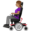 👩🏽‍🦼 Woman in Motorized Wheelchair: Medium Skin Tone, Emoji by Samsung