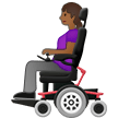 👩🏾‍🦼 Woman in Motorized Wheelchair: Medium-Dark Skin Tone, Emoji by Samsung
