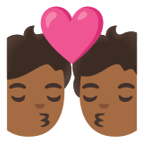 💏🏾 Kiss: Medium-Dark Skin Tone, Emoji by Google