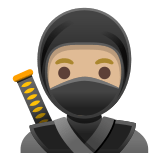🥷🏼 Ninja: Medium-Light Skin Tone, Emoji by Google