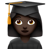 👩🏿‍🎓 Woman Student: Dark Skin Tone, Emoji by Apple