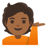 💁🏾 Infoschalter-Mitarbeiter(in): Mitteldunkle Hautfarbe Emoji von Google