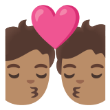 💏🏽 Kiss: Medium Skin Tone, Emoji by Google