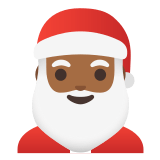 🎅🏾 Санта-Клаус: Темный Тон Кожи, смайлик от Google