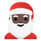 🎅🏿 Санта-Клаус: Очень Темный Тон Кожи, смайлик от Google