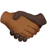 🫱🏾‍🫲🏿 Handshake: Medium-Dark Skin Tone, Dark Skin Tone, Emoji by Apple