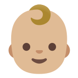 👶🏼 Baby: Mittelhelle Hautfarbe Emoji von Google