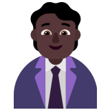 🧑🏿‍💼 Büroangestellte(r): Dunkle Hautfarbe Emoji von Microsoft