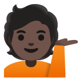 💁🏿 Infoschalter-Mitarbeiter(in): Dunkle Hautfarbe Emoji von Google