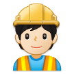 👷🏻 Bauarbeiter(in): Helle Hautfarbe Emoji von Samsung