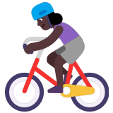 🚴🏿‍♀️ Женщина на Велосипеде: Очень Темный Тон Кожи, смайлик от Microsoft