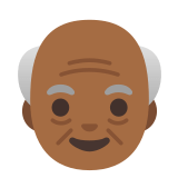 👴🏾 Пожилой Мужчина: Темный Тон Кожи, смайлик от Google