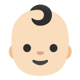 👶🏻 Baby: Helle Hautfarbe Emoji von Google