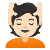 💆🏻 Person, Die Eine Kopfmassage Bekommt: Helle Hautfarbe Emoji von Google