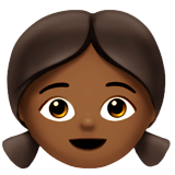 👧🏾 Mädchen: Mitteldunkle Hautfarbe Emoji von Apple
