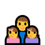 👨‍👧‍👧 Familie: Mann, Mädchen Und Mädchen Emoji von Microsoft